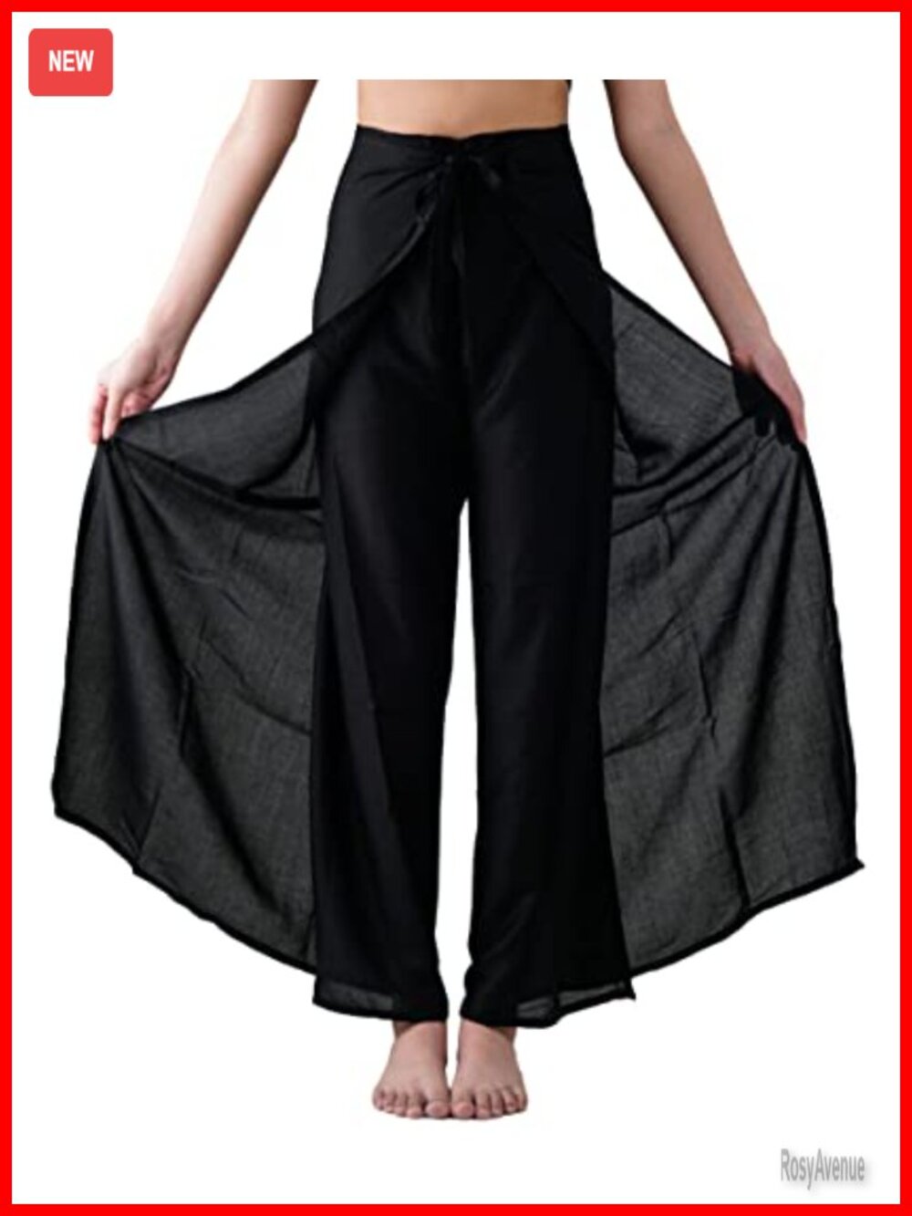 Women's Wide Leg Palazzo Pants Wrap Tie Waist Boho Yoga Pants